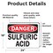 Signmission Sulfuric Acid Danger Sign, Vinyl Decal, 24in W x 18in L, 2PK OS-2PACK-DS-D-1824-L-19474 - alternate 2